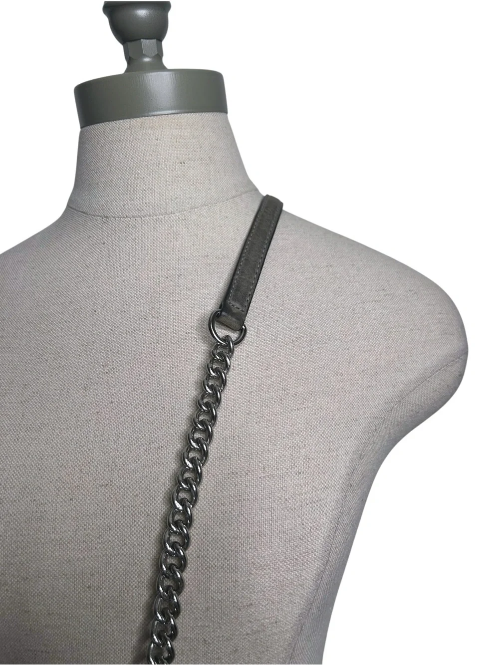 Rebecca Minkoff Mini MAC Grey Leather Crossbody Bag Silver Hardware